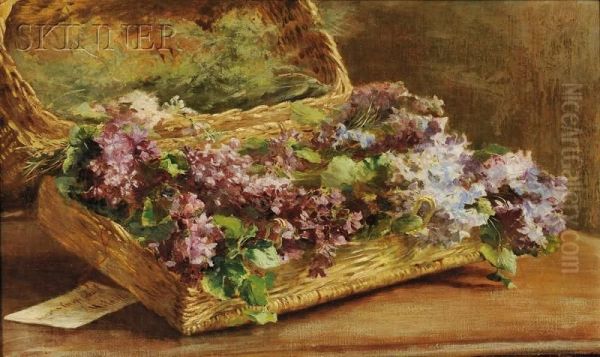 A Basket Of Flowers Oil Painting by Aurora Gilardelli