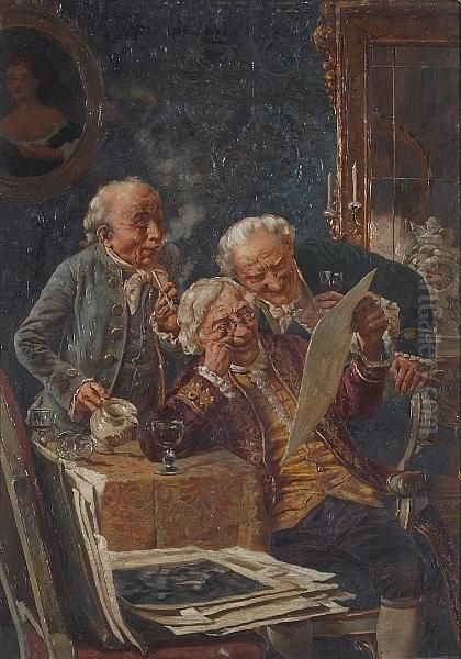 The Connoisseurs Oil Painting by Pier Celestino Gilardi