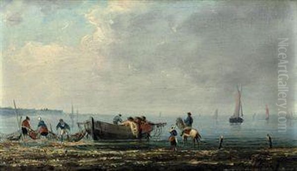 Sorting The Nets Oil Painting by Victor-Gabriel Gilbert