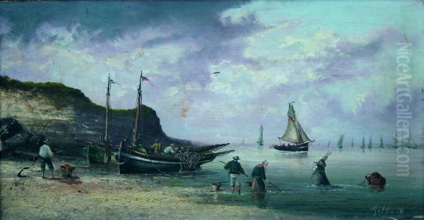 Trouville (les Falaises) Oil Painting by Victor-Gabriel Gilbert