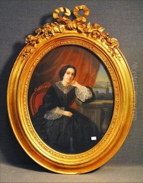 Portrait De Jeune Dame Oil Painting by Victor-Gabriel Gilbert