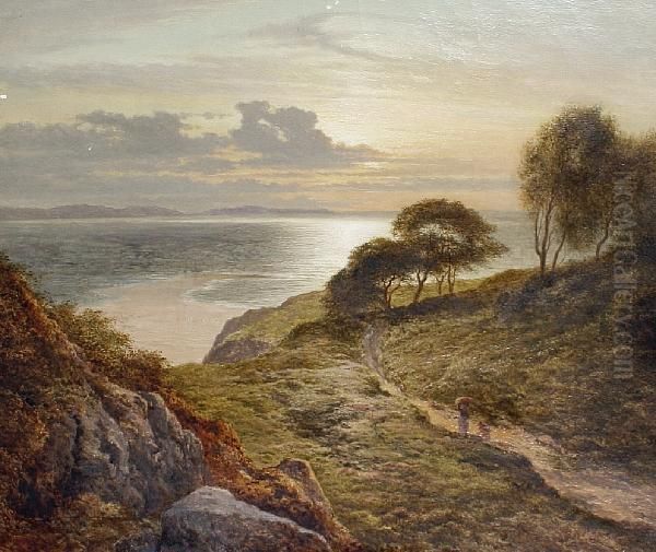 Near Lydstop, Tenby Coast Oil Painting by Arthur Gilbert