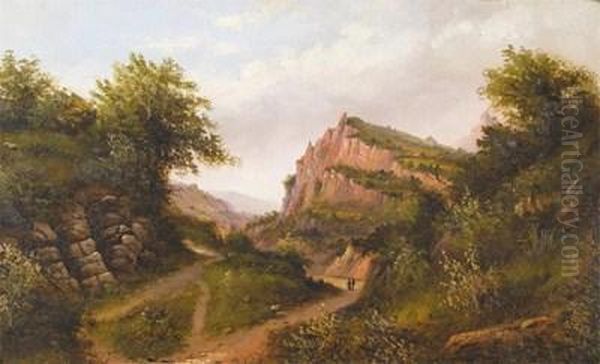 Cheddar Cliffs, Near Bristol Oil Painting by Arthur Gilbert