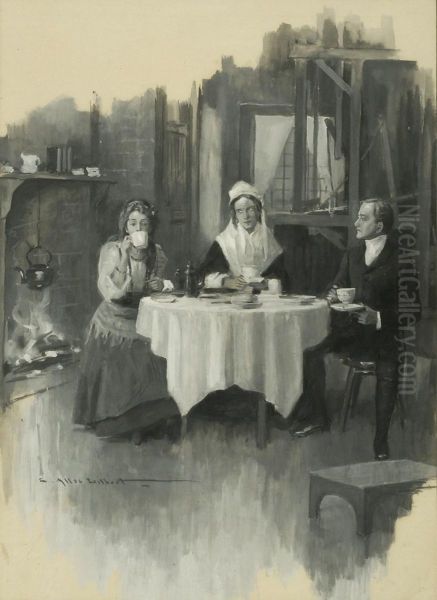 Tea Time. Oil Painting by Charles Allan Gilbert