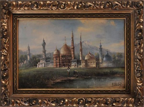 View Of A Mosque Oil Painting by Frederick Gilbert