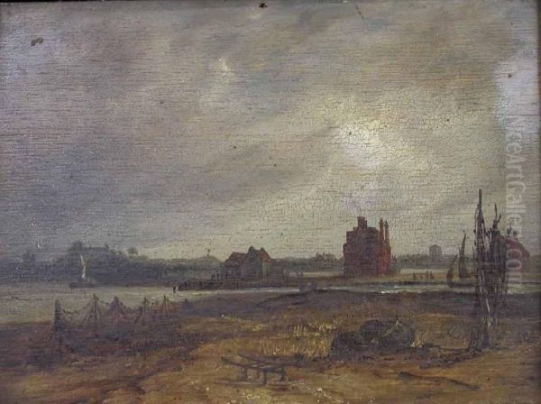 'haven House Near Christchurch' And 'christchurch Priory' Oil Painting by J.M. Gilbert