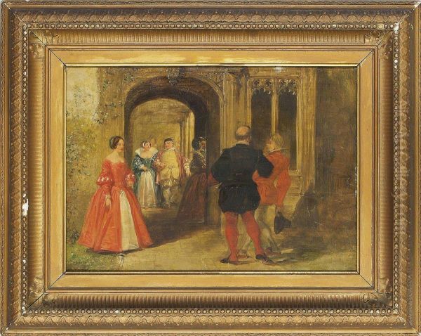 Court Gossip Oil Painting by Sir John Gilbert