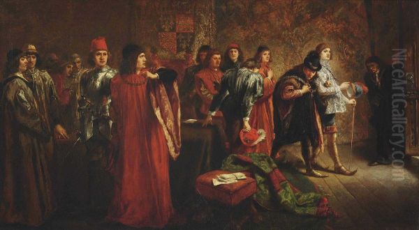 The Arrest Of Lord Hastings Oil Painting by Sir John Gilbert