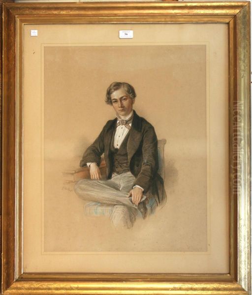 Portrait Of A Young Man Seated In A Chair Oil Painting by Josiah Gilbert