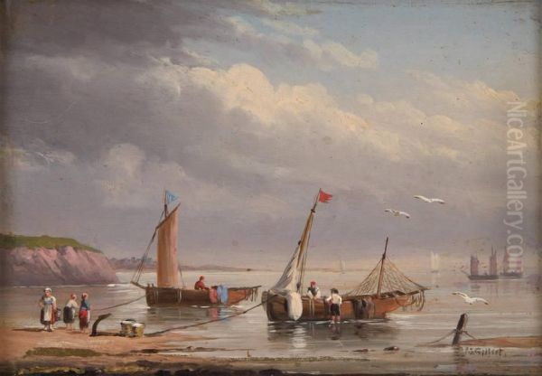 Jour De Peche Oil Painting by Pierre Julien Gilbert