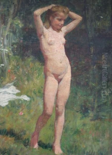 Jeune Fille Nue Oil Painting by Victor-Gabriel Gilbert