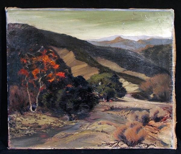 Santa Barbara Hills Oil Painting by Meda M. Gilchrist