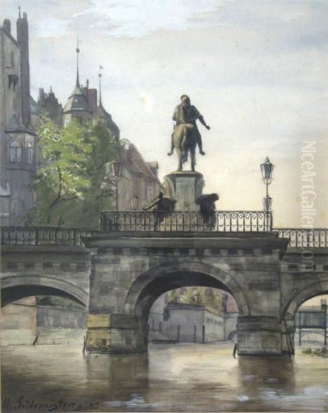 Berlin-ansicht Mit Dem Reiterstandbild Des Grosen Kurfursten Zu Brandenburg Oil Painting by Max Gildemeister