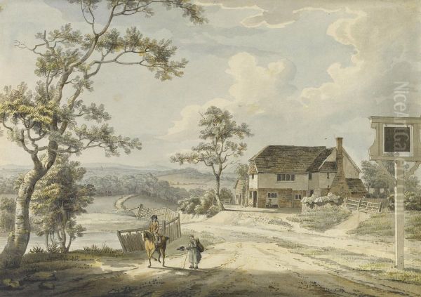 View From Rushmore Hill, With Mereworth Beyond, Sevenoaks,kent Oil Painting by Henry Gilder