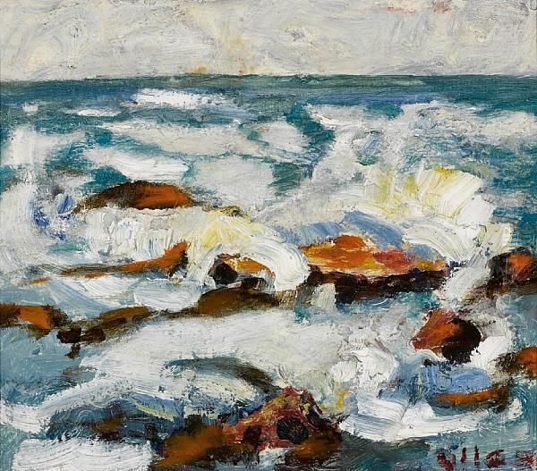 Carmel Water Oil Painting by Selden Connor Gile