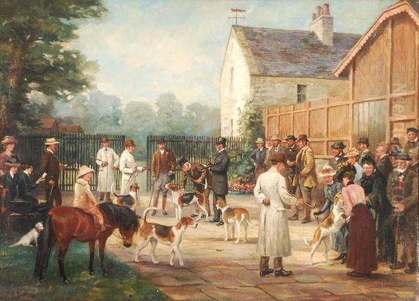 The Puppy Show Oil Painting by G.D. Giles