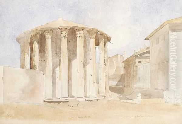 The Temple Of Vesta, Rome Oil Painting by James William Giles