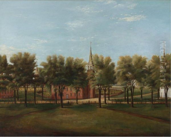 New Haven Green Oil Painting by James William Giles