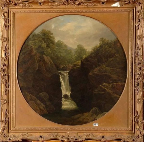 Waterfall Oil Painting by Edmund Gill