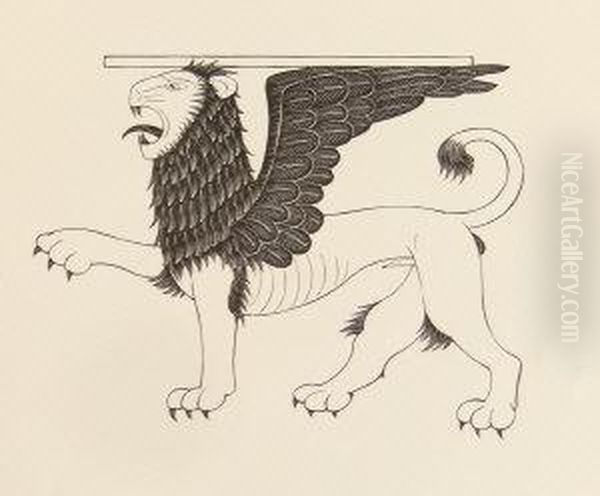 Lion And The Eagle Of Saint John Oil Painting by Eric Gill