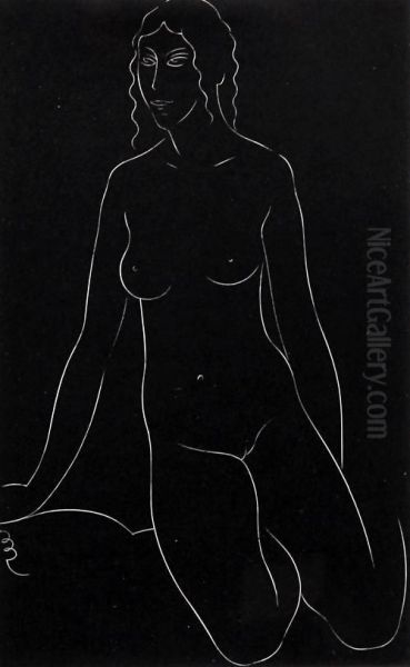 Studies Of Female Nudes Oil Painting by Eric Gill