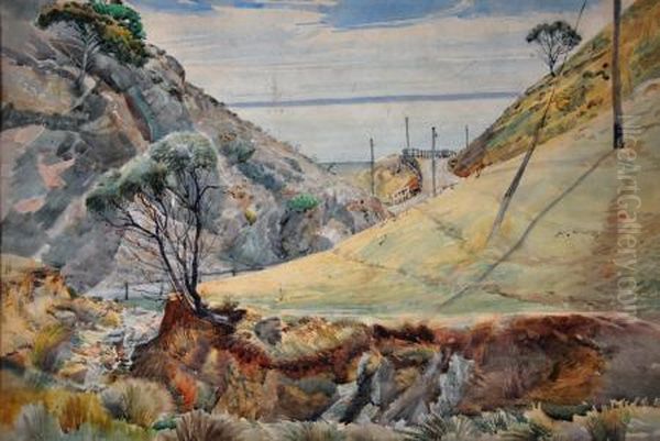 Along The Coast, Normanville Oil Painting by Harry P. Gill