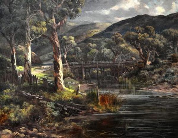 After Rain On The Black Spur, Dandenong Ranges, Vic Oil Painting by Naylor Gill