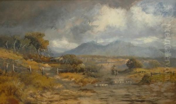 Returning The Sheep Oil Painting by Naylor Gill