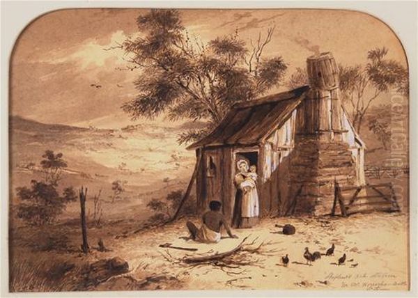 Shepherds Out Station Nr. Mt. Horrocks Oil Painting by Samuel Thomas Gill