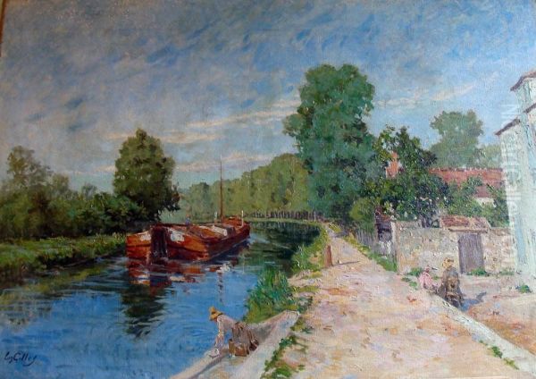 Le Canal Oil Painting by Eugene Gilles