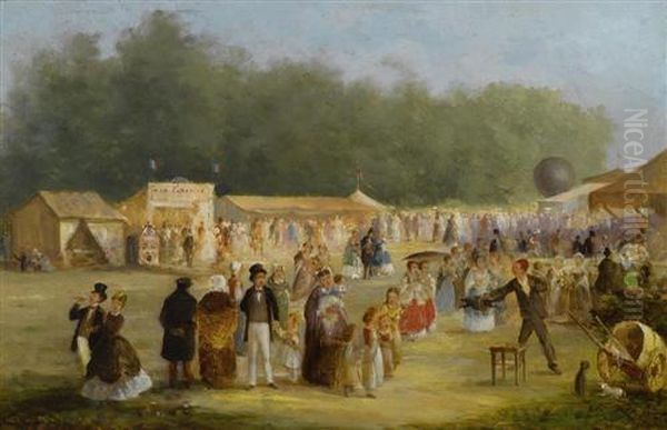 A La Fete Foraine Oil Painting by Frederic Gillet