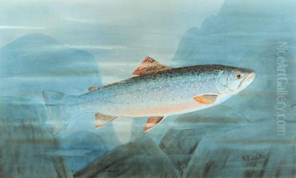 Brook Trout Oil Painting by William B. Gillette