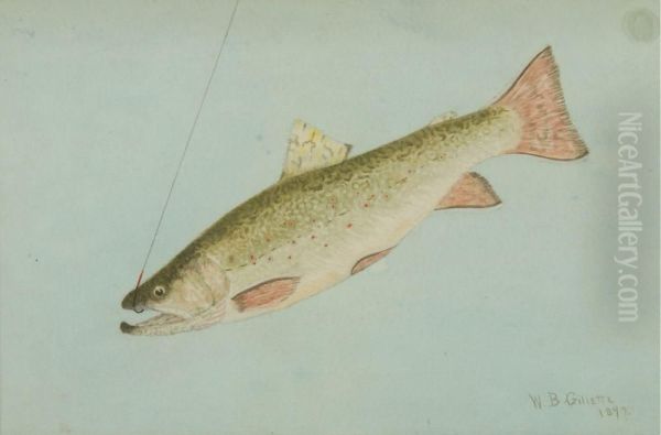 Brook Trout Oil Painting by William B. Gillette