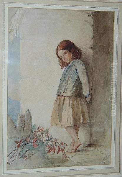 A Young Girl Of Arran Oil Painting by Margaret Gillies