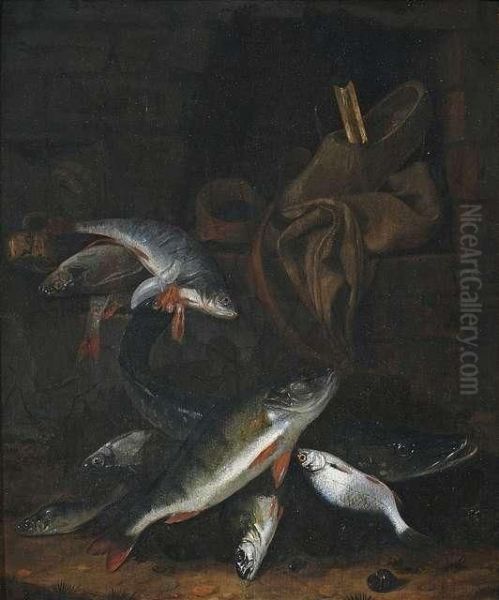 Still-life With Fish. Oil Painting by Jakob Gillig