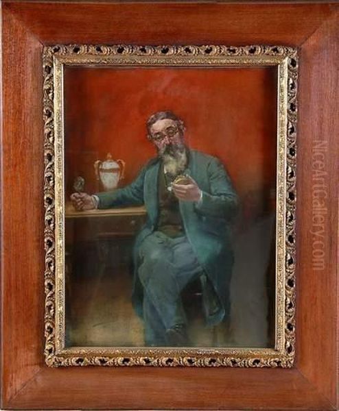 portrait De Jean Aliberi, Antiquaire Oil Painting by Eugne-Louis Gillot