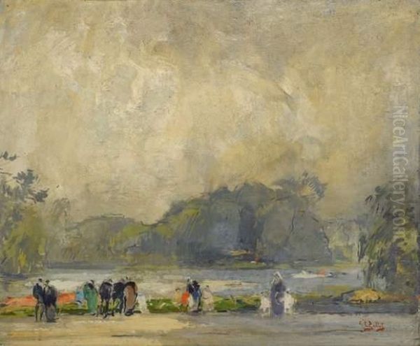 Le Bois De Boulogne Oil Painting by Eugne-Louis Gillot