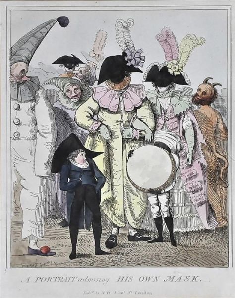 A Portrait Admiring His Own Mask Oil Painting by James Gillray