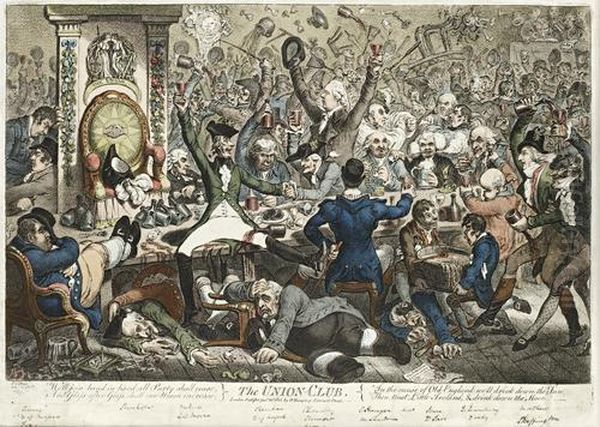 The Union Club Oil Painting by James Gillray