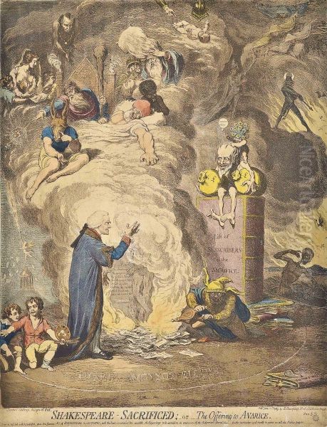 Shakespeare Sacrificed Oil Painting by James Gillray