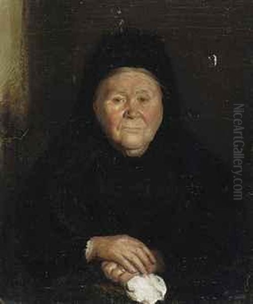 Portrait Of A Woman In Black Oil Painting by Harold Gilman