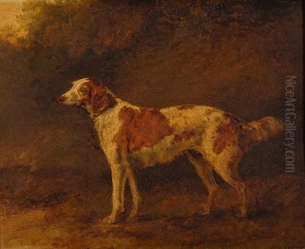 Spaniel Before A Landscape Oil Painting by William Sawrey Gilpin