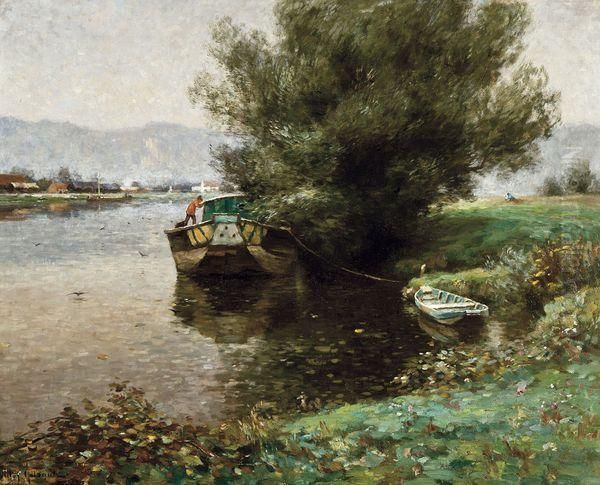 Bord De Riviere Oil Painting by Victor Gilsoul