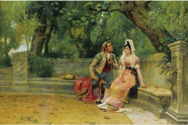 The Proposal Oil Painting by Juan Gimenez y Martin