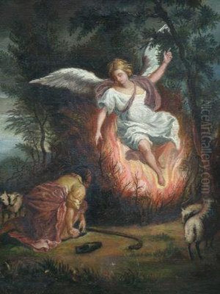 Angel Appearing Before A Shepherd Oil Painting by Giacinto Gimignani