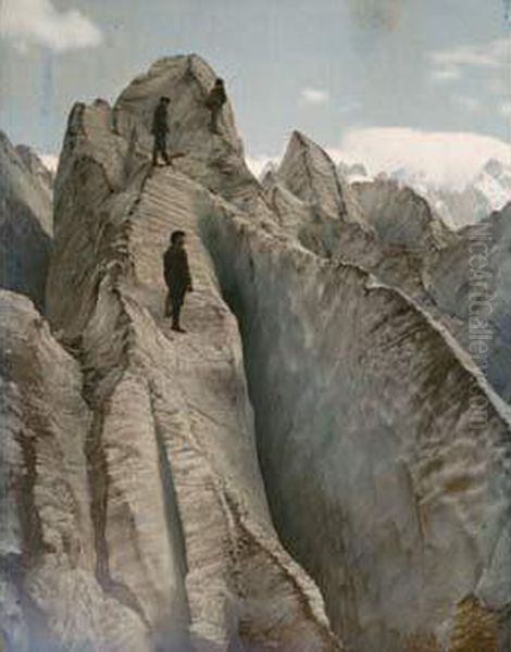 Seracs Du Glacier Des Bossons Superieurs, Aout 1911 Oil Painting by Leon Gimpel