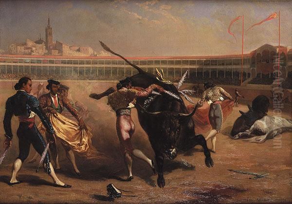 Bull Fighters Oil Painting by Eugene Louis Ginain