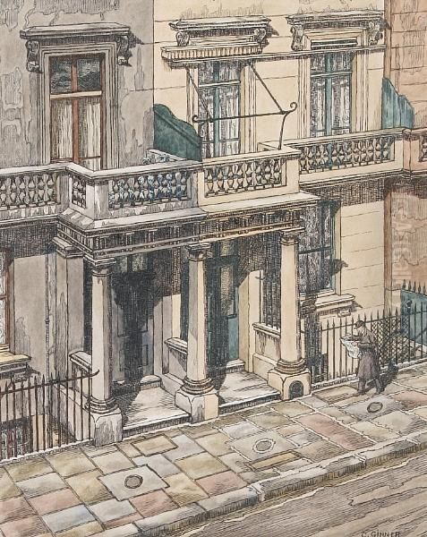 Street In Pimlico Oil Painting by Charles Ginner