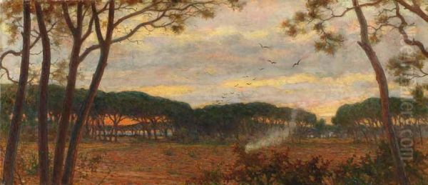 Tramonto A Castiglioncello Oil Painting by Francesco Gioli