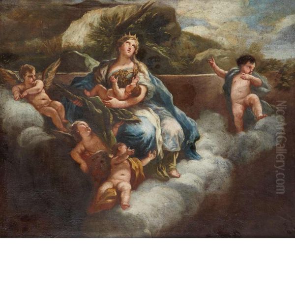 An Allegory Of Charity Oil Painting by Luca Giordano